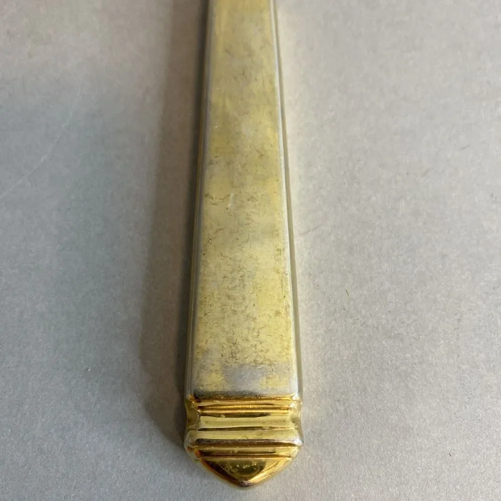 Yamazaki‎ Krystallos Blue Gold Accent Stainless Flatware Dinner Knife Japan